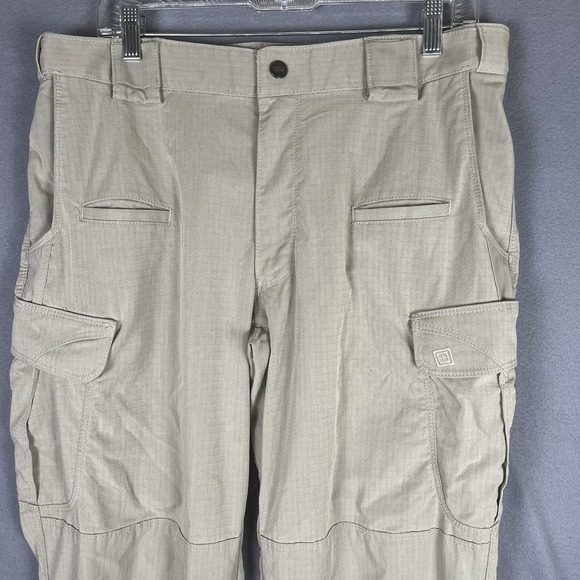 5.11 Tactical Pants Beige Cargo Ripstop Outdoor Utility Workwear- Mens 34x32 - Picture 1 of 8